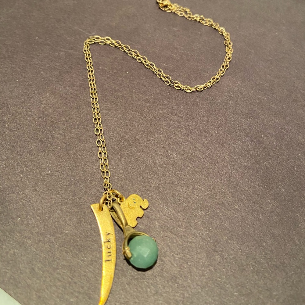 Lucky brand necklace 925 sliver dipped gold